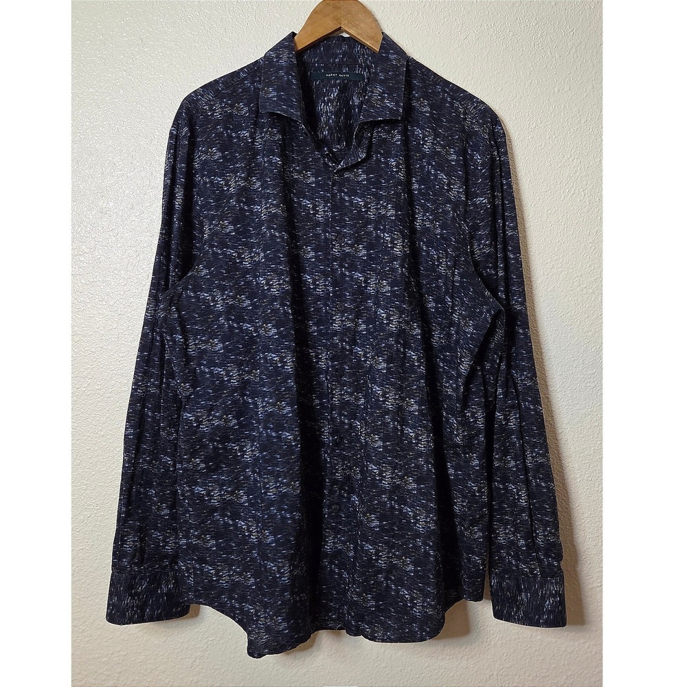 Perry Ellis Abstract Print‎ Button Up Dark Academia Wedding Office Wear XXL